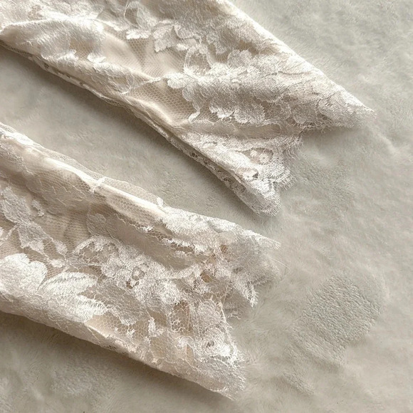 Vintage JESSICA McCLINTOCK Lace Dress Victorian Wedding Long Feminine Ivory - Picture 15 of 17